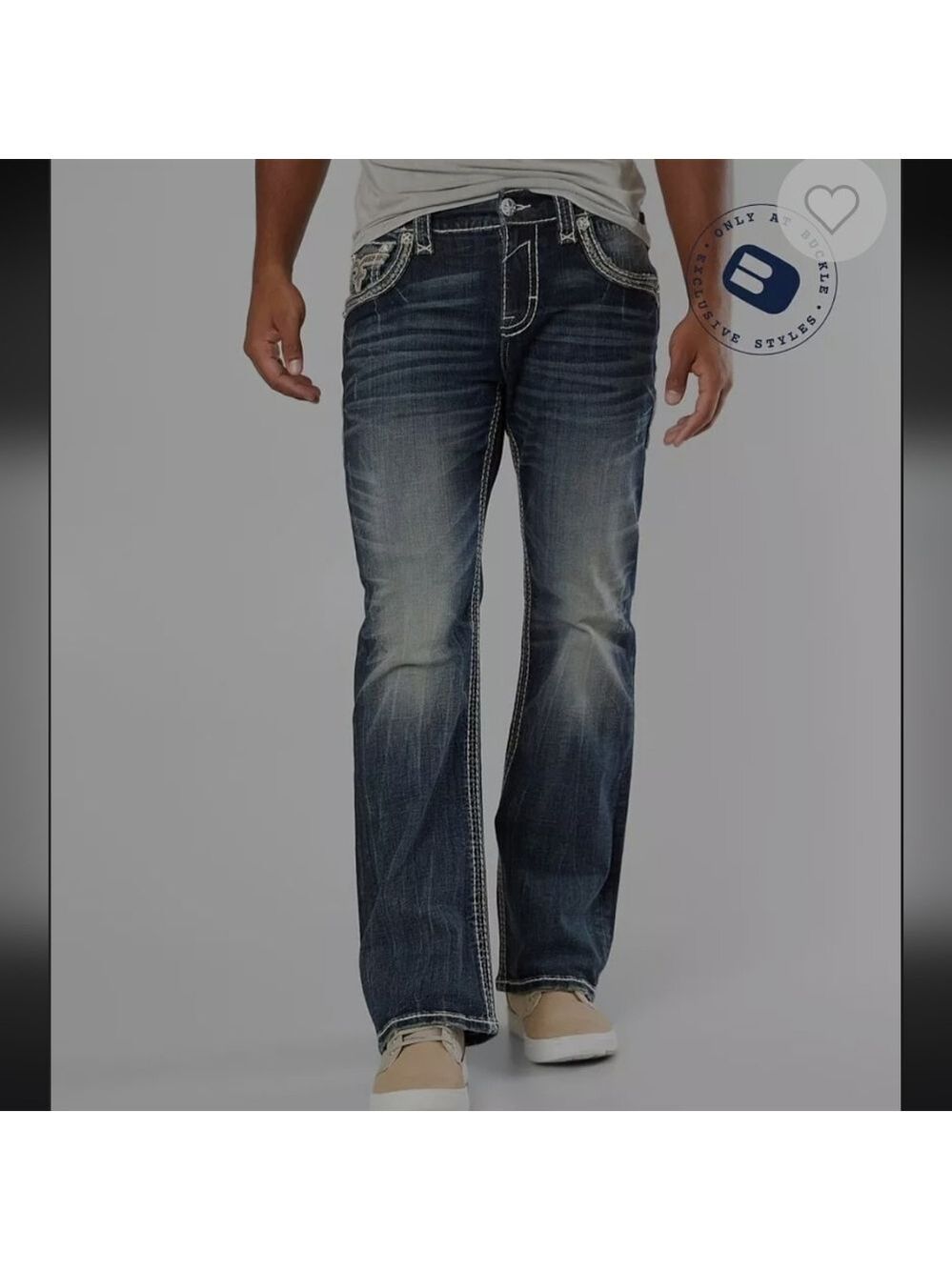 Rock Revival Creston Boot Stretch Jean 36x 33 New